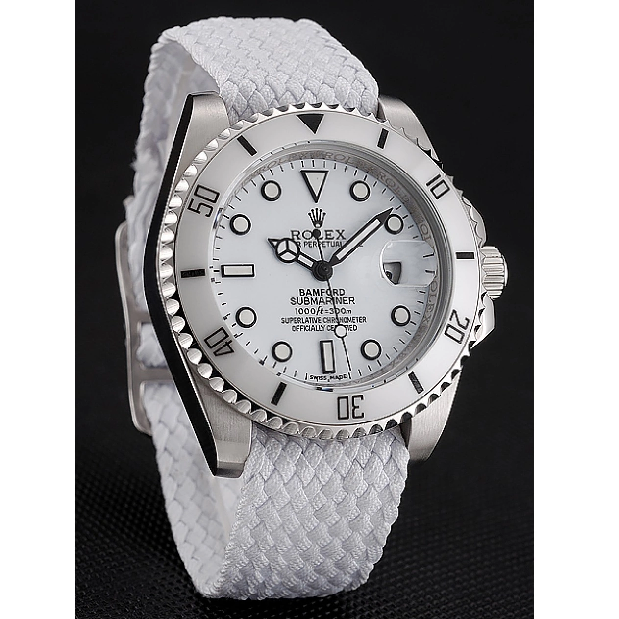 Best AAA Replica Sites 1453867 Bamford Bracelet Dial White White Rolex Fabric Submariner 0814